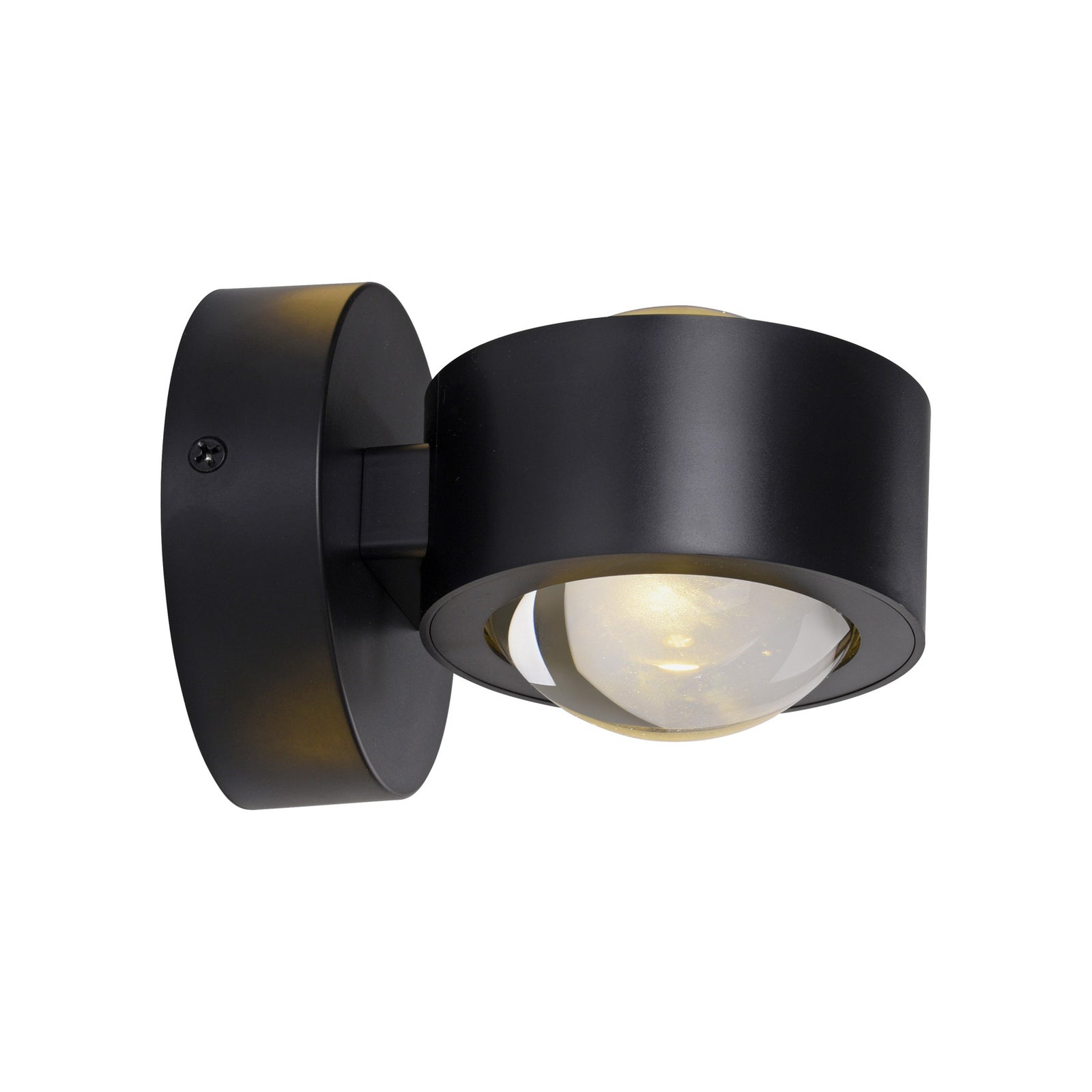 Montert LED vegglampe Chia oppladbar dimbar med fjernkontroll svart i stue