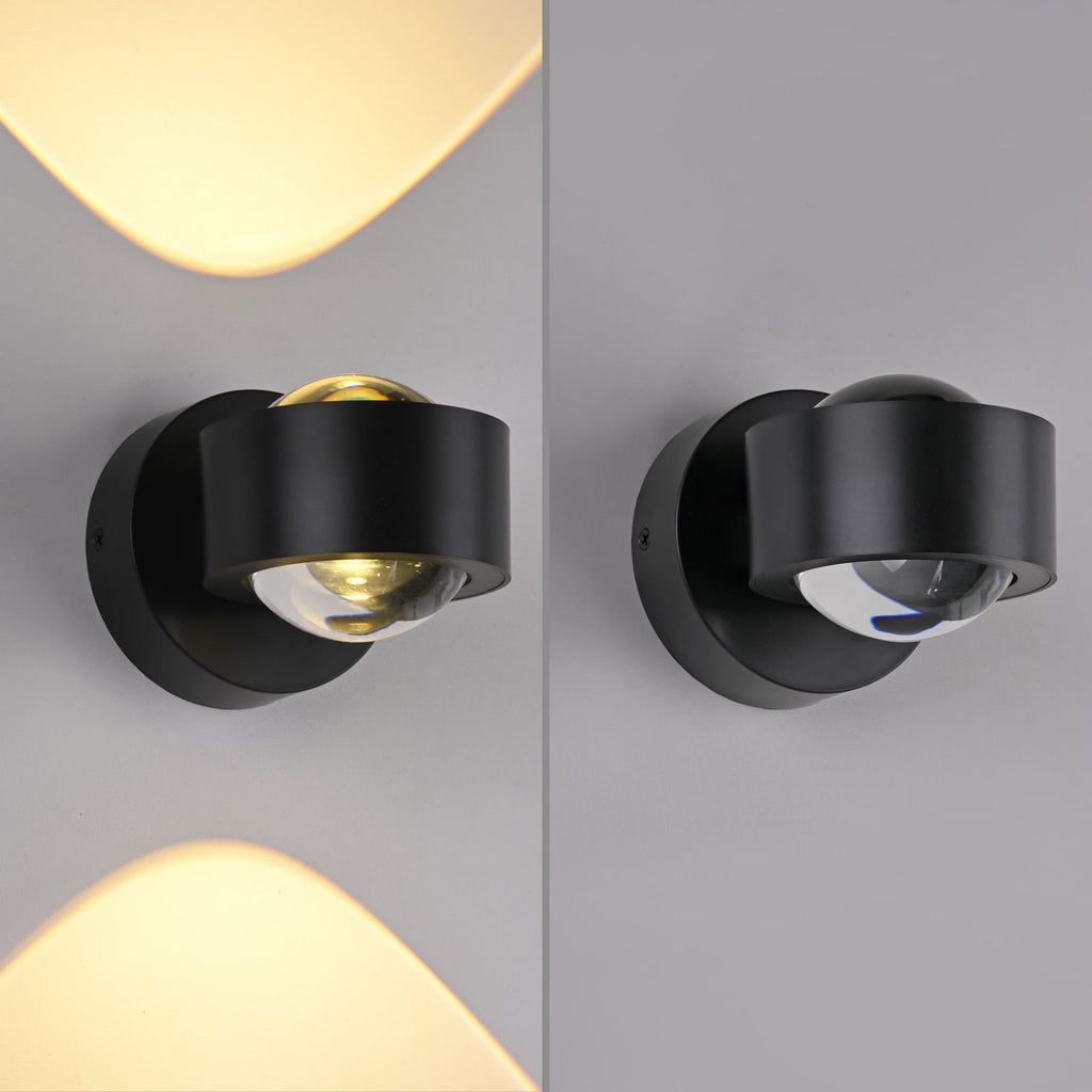 LED vegglampe Chia oppladbar dimbar med fjernkontroll svart lysdetalj