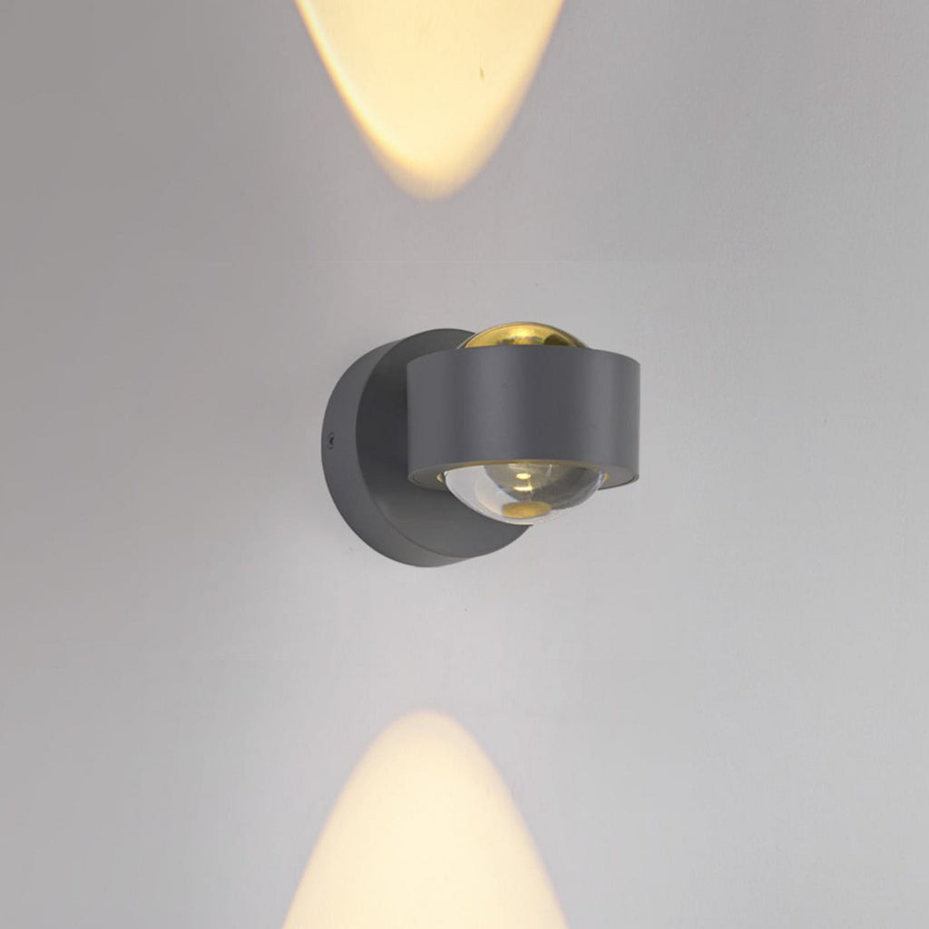 LED vegglampe Chia oppladbar dimbar sølv med fjernkontroll forfra