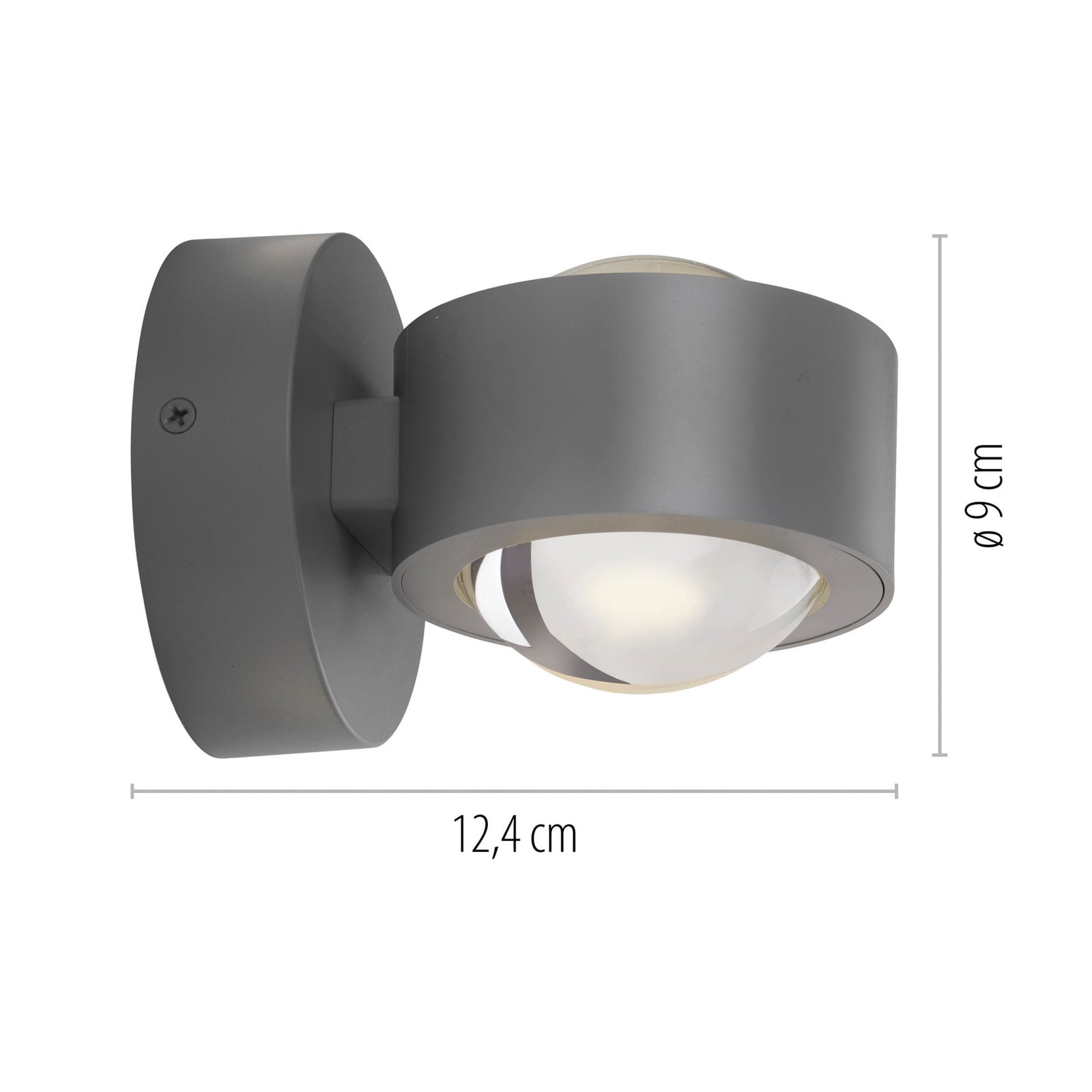 LED vegglampe Chia oppladbar dimbar sølv med fjernkontroll detalj