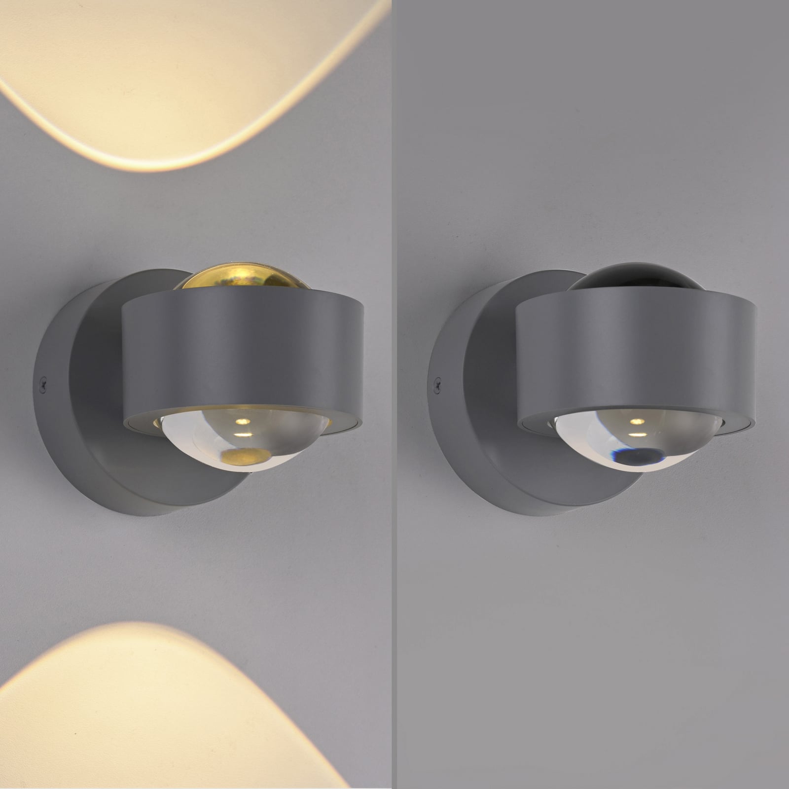 LED vegglampe Chia oppladbar dimbar sølv med fjernkontroll fjernkontroll