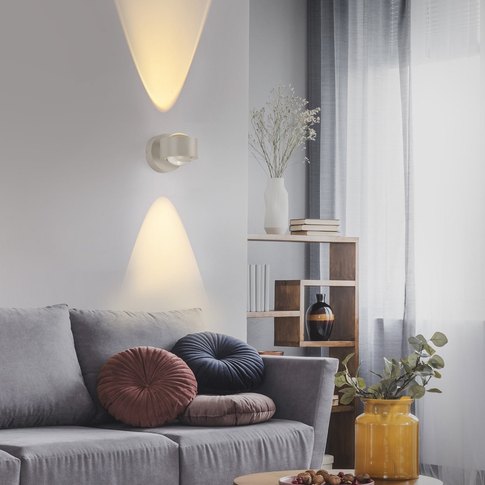 LED vegglampe Chia oppladbar med fjernkontroll sand bakside