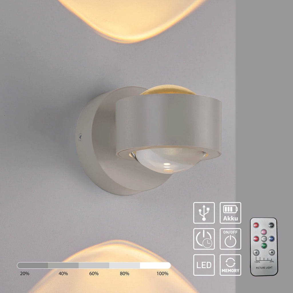 LED vegglampe Chia oppladbar med fjernkontroll sand lysbilde