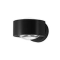 LED vegglampe Clippo Optic dimbar opp/ned svart Ø12 cm forfra