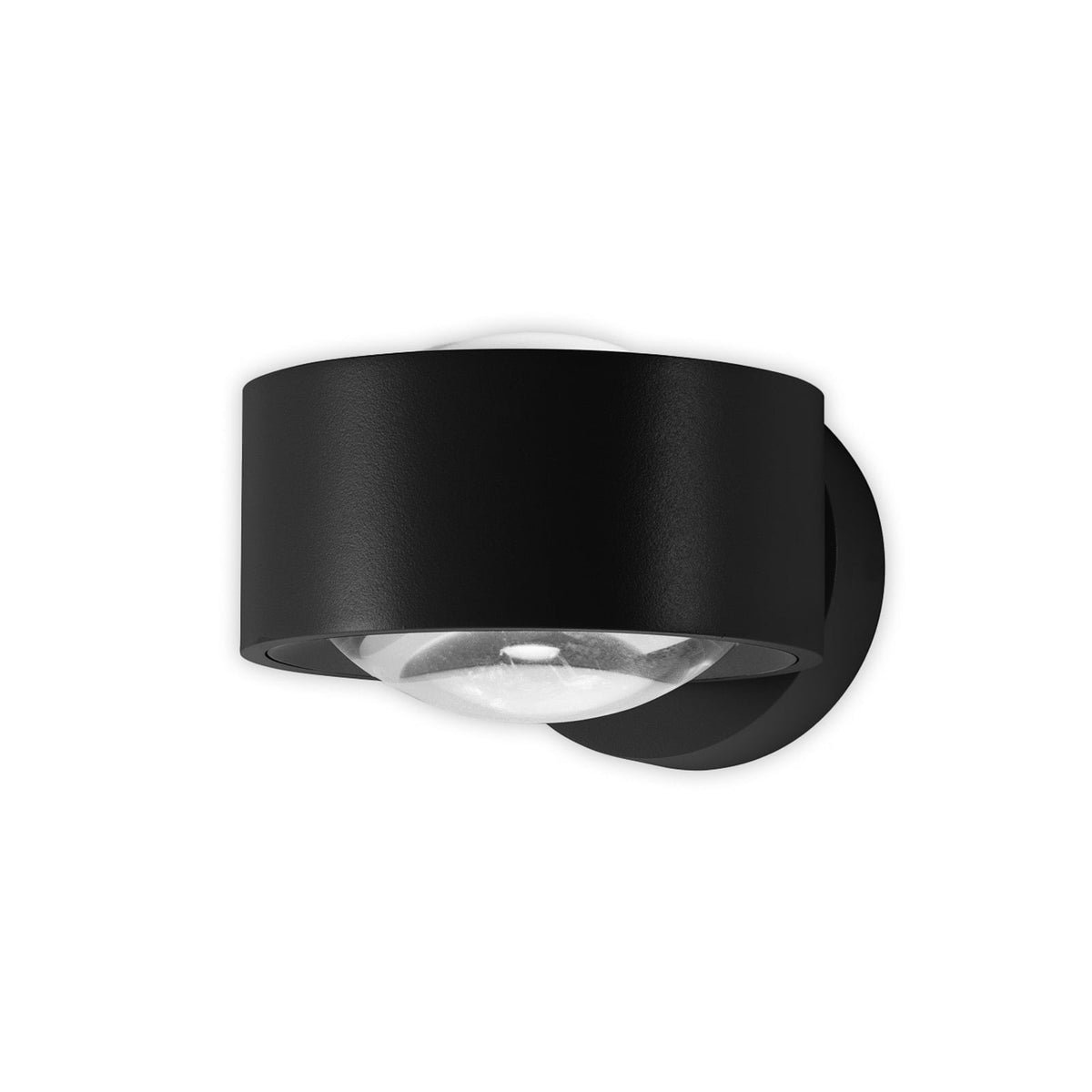 LED vegglampe Clippo Optic dimbar opp/ned svart Ø12 cm forfra