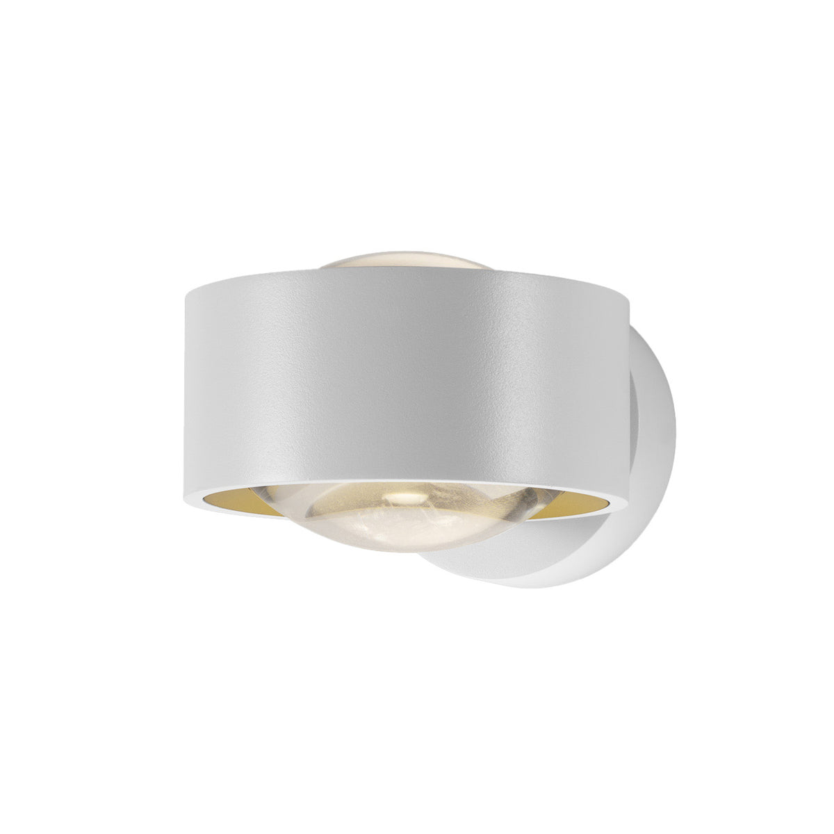 LED vegglampe Clippo Optic hvit/gull dimbar dreibar Ø12 cm forfra