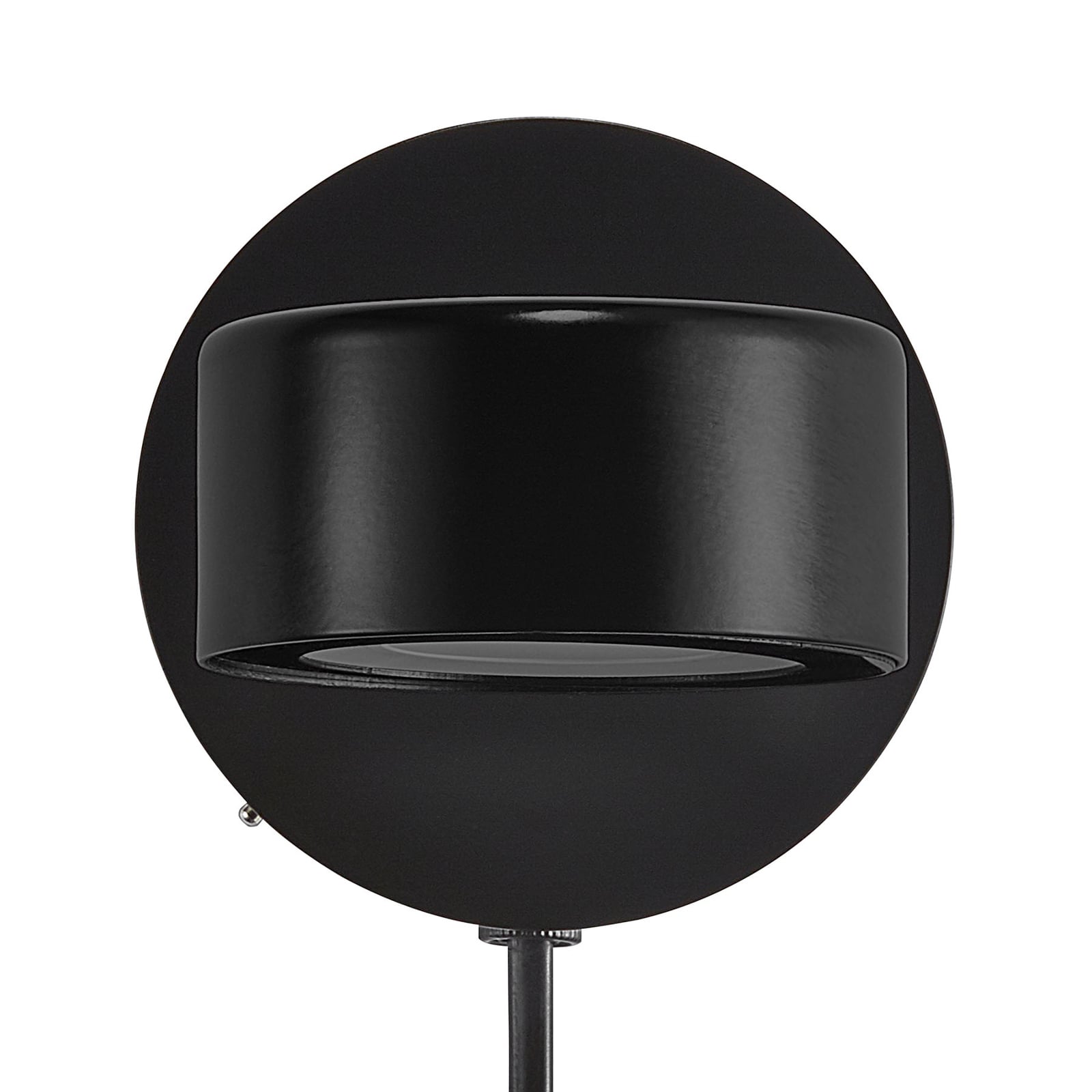 LED vegglampe Clyde dimbar svart med støpsel nærbilde av dimmer