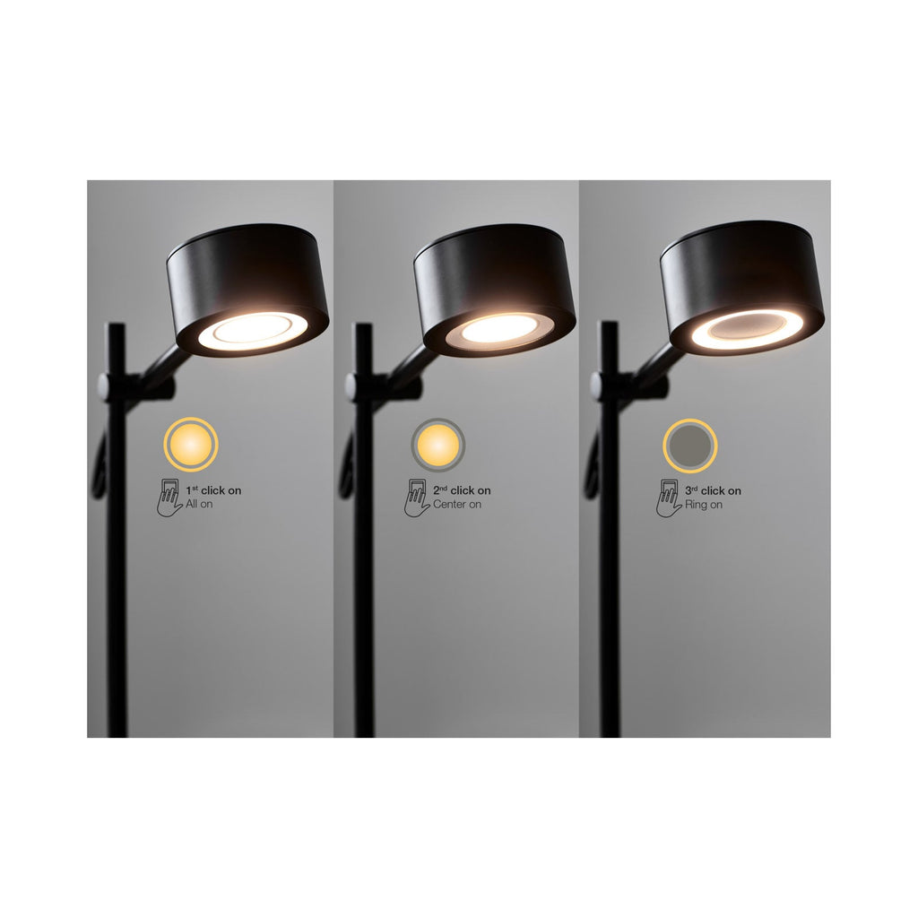 LED vegglampe Clyde dimbar svart med støpsel Ø10 cm - Nordlux