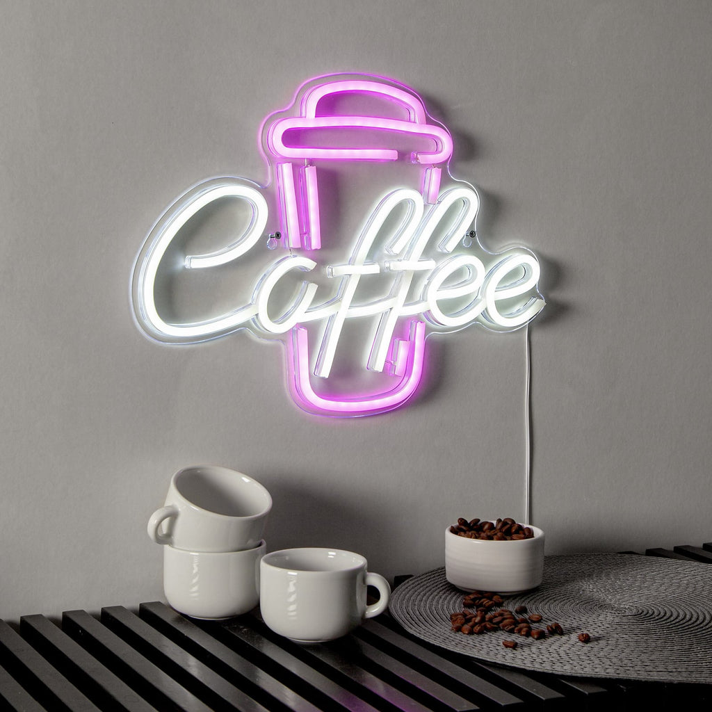 LED-vegglampe Coffee RGB plexiglass bakside