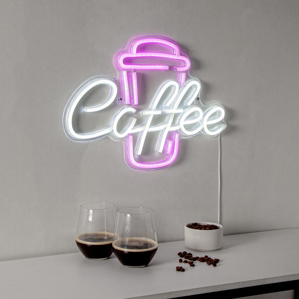 Detaljbilde av LED-vegglampe Coffee RGB plexiglass 40x30 cm USB
