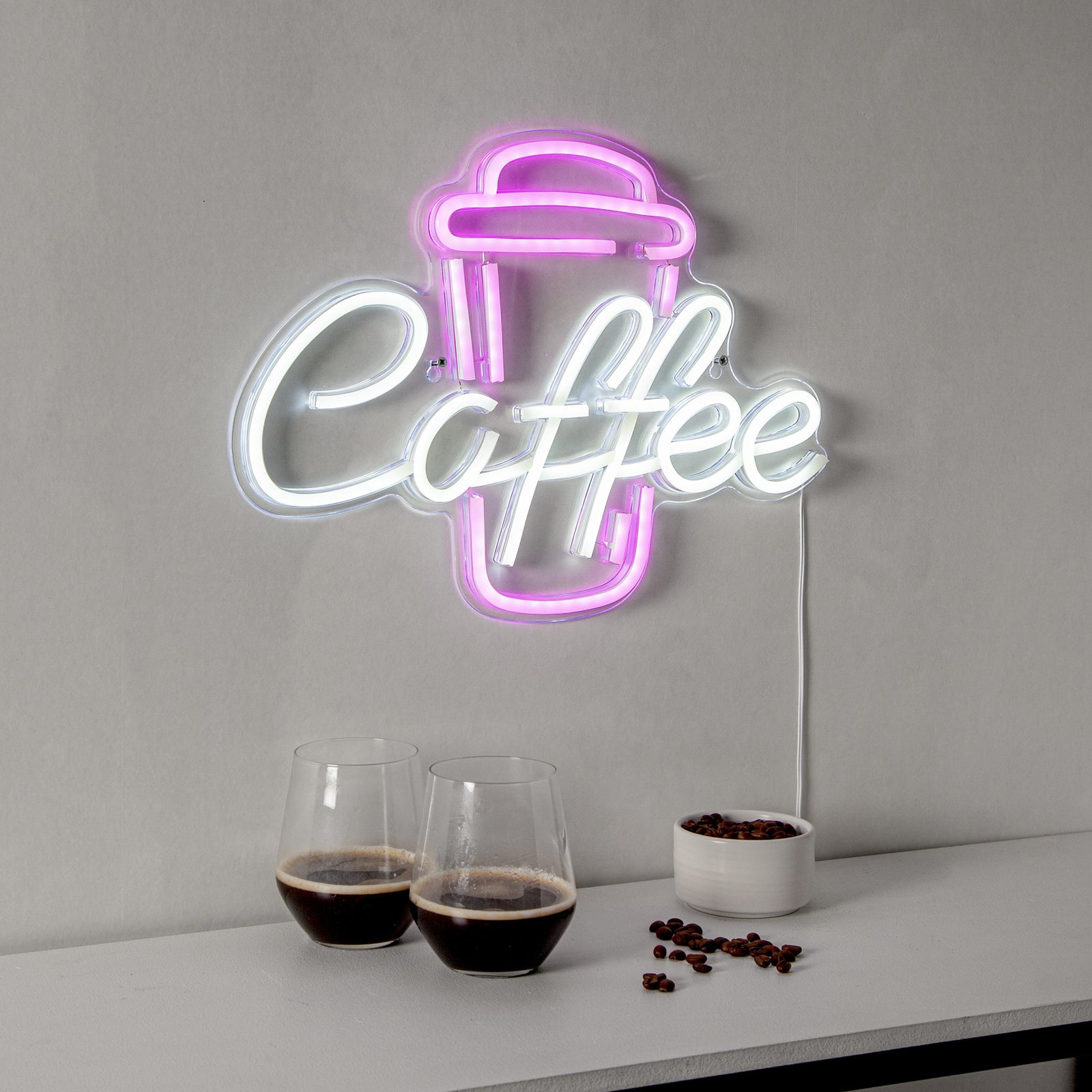 Detaljbilde av LED-vegglampe Coffee RGB plexiglass 40x30 cm USB