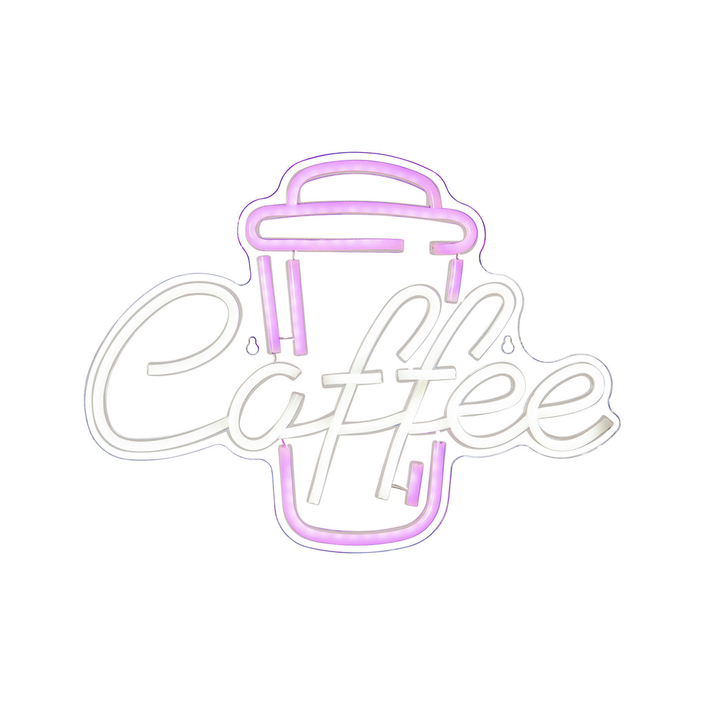 Montert LED-vegglampe Coffee RGB plexiglass 40x30 cm USB i rom