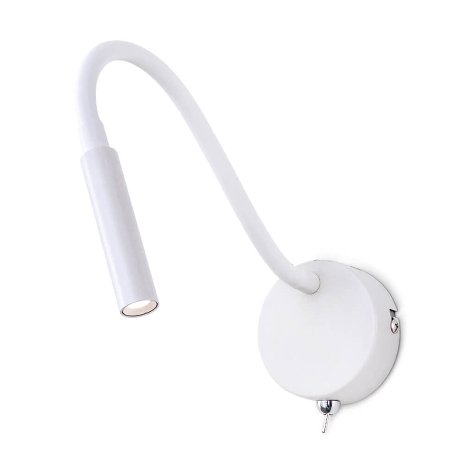 LED vegglampe Colin fleksibel arm hvit med bryter forfra