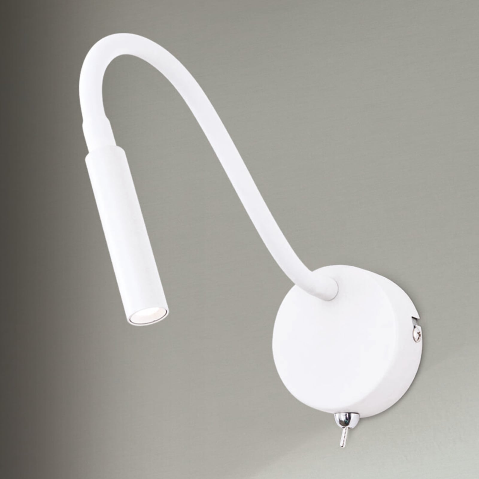 LED vegglampe Colin fleksibel arm hvit med bryter bakside