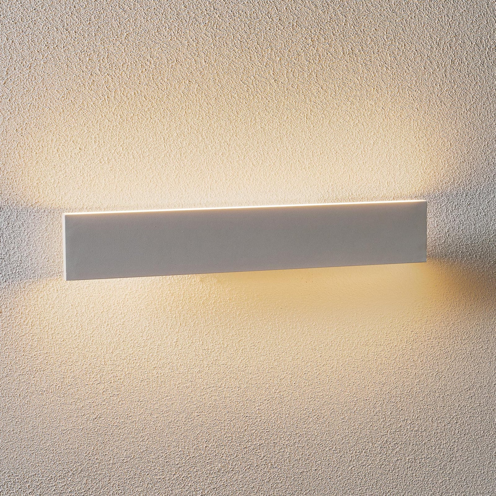 LED vegglampe Concha hvit 47 cm dimbar opp og ned forfra
