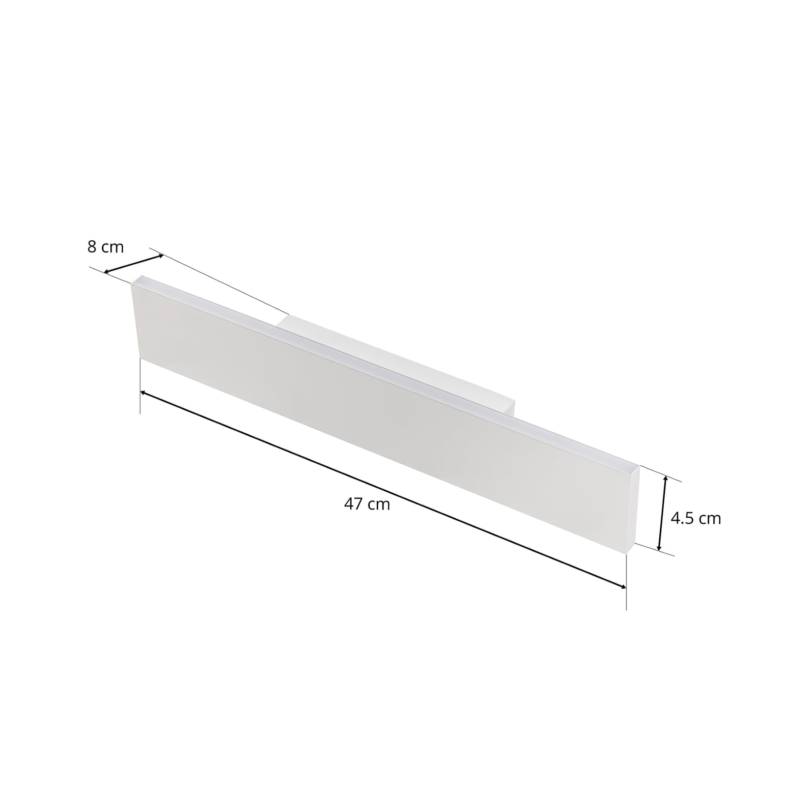 LED vegglampe Concha hvit 47 cm dimbar opp og ned miljø