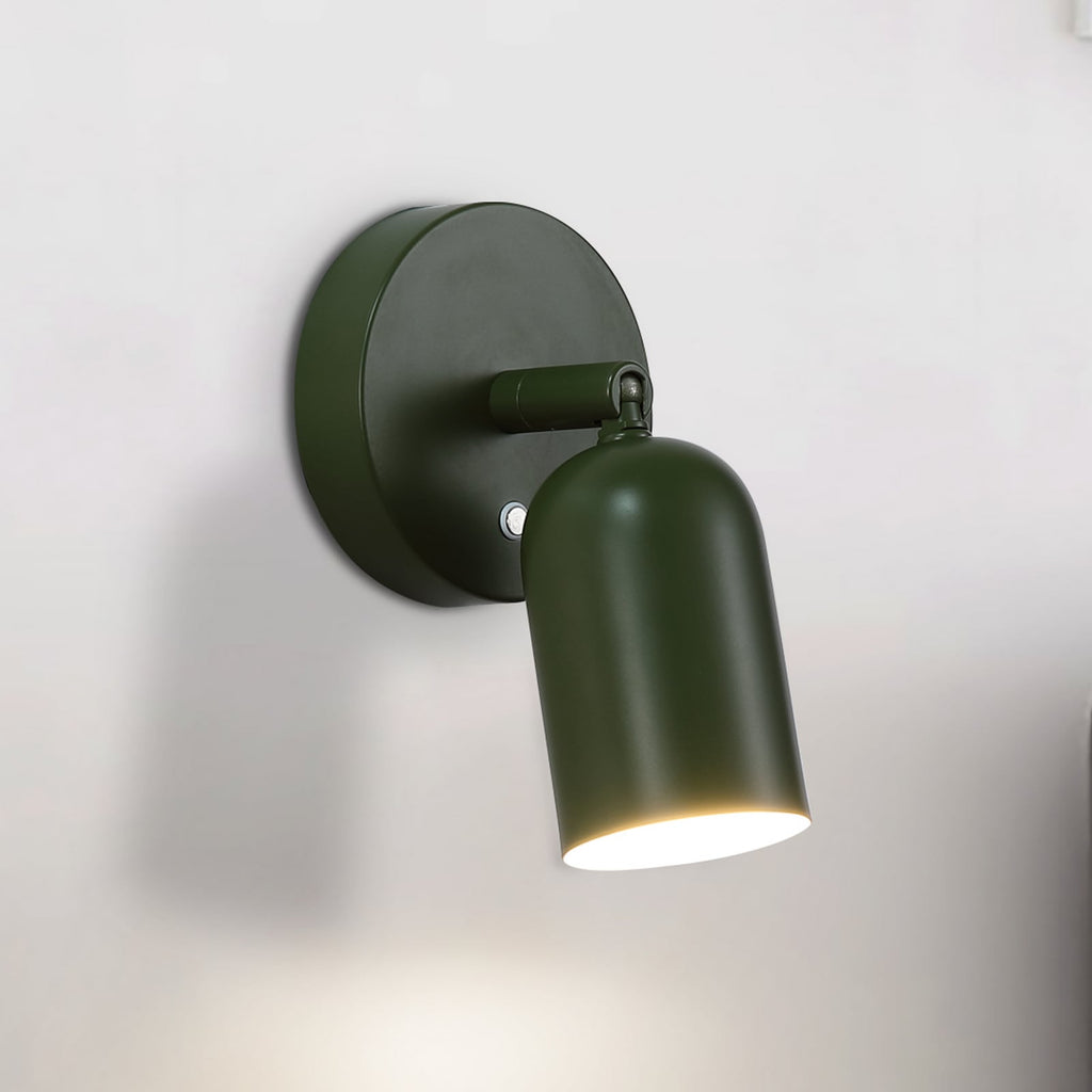 LED vegglampe Cone oppladbar dimbar mørkegrønn forfra