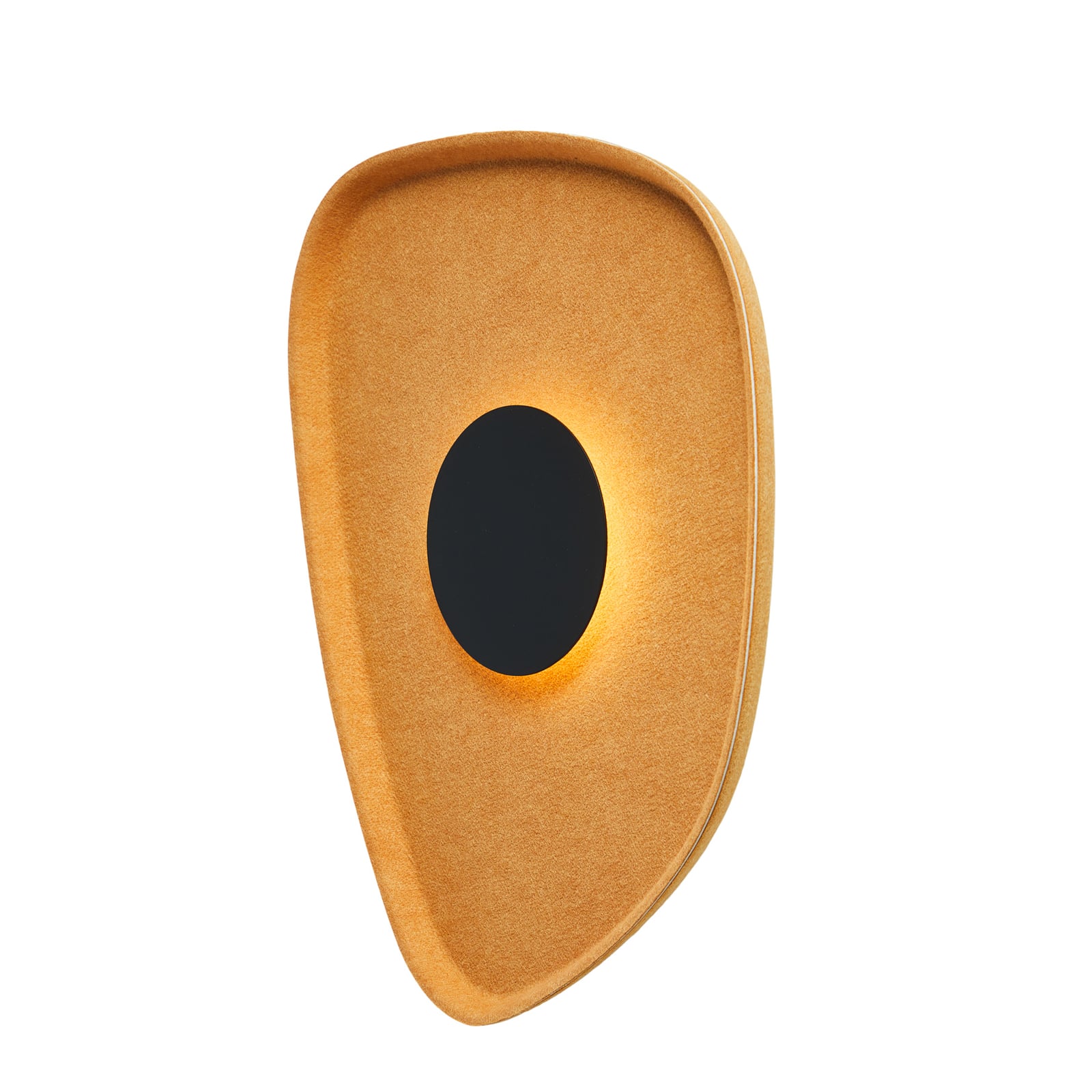 LED vegglampe Cozy filt gul detalj av materiale