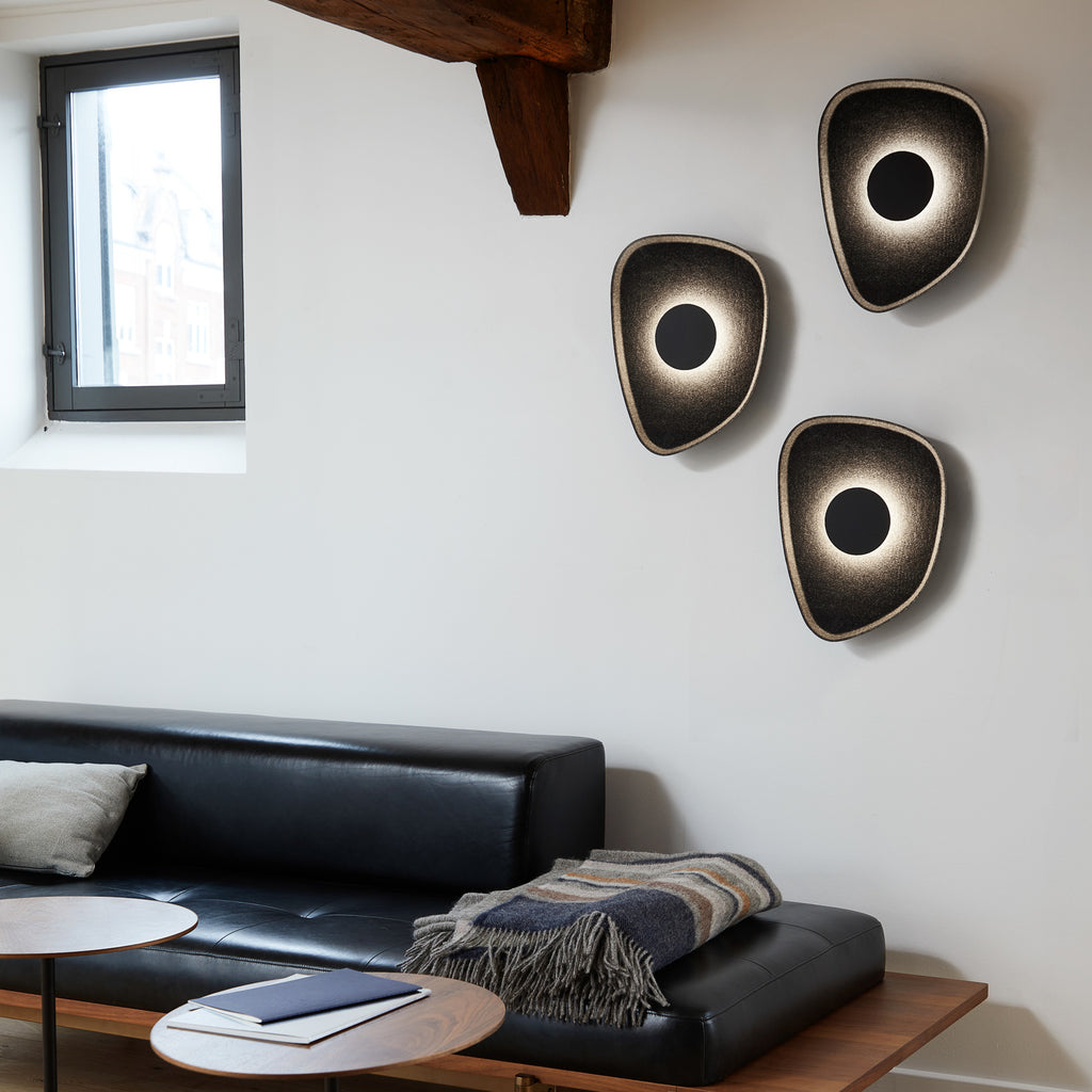 LED vegglampe Cozy filt svart indirekte lys detalj