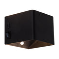 LED vegglampe Cube oppladbar magnetisk svart forfra