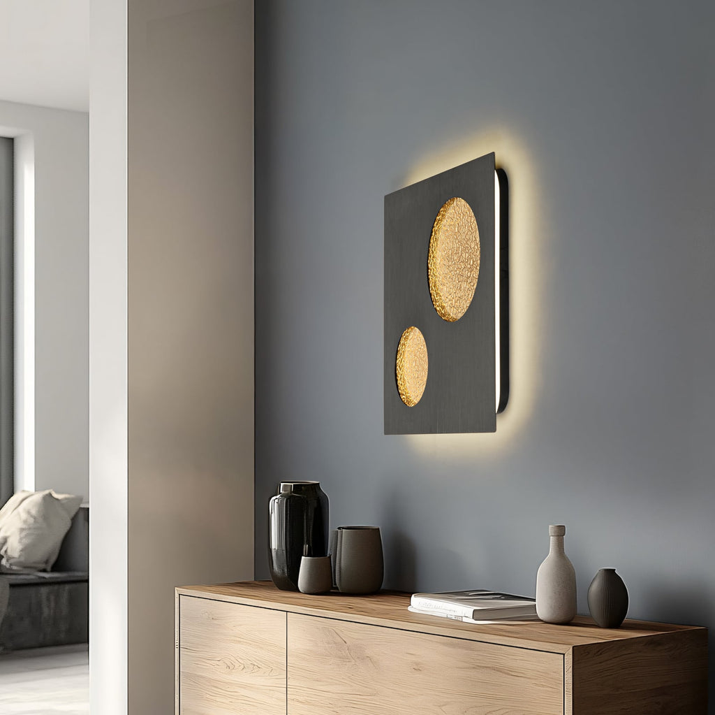 LED vegglampe Delin grå/gull dimbar bakside
