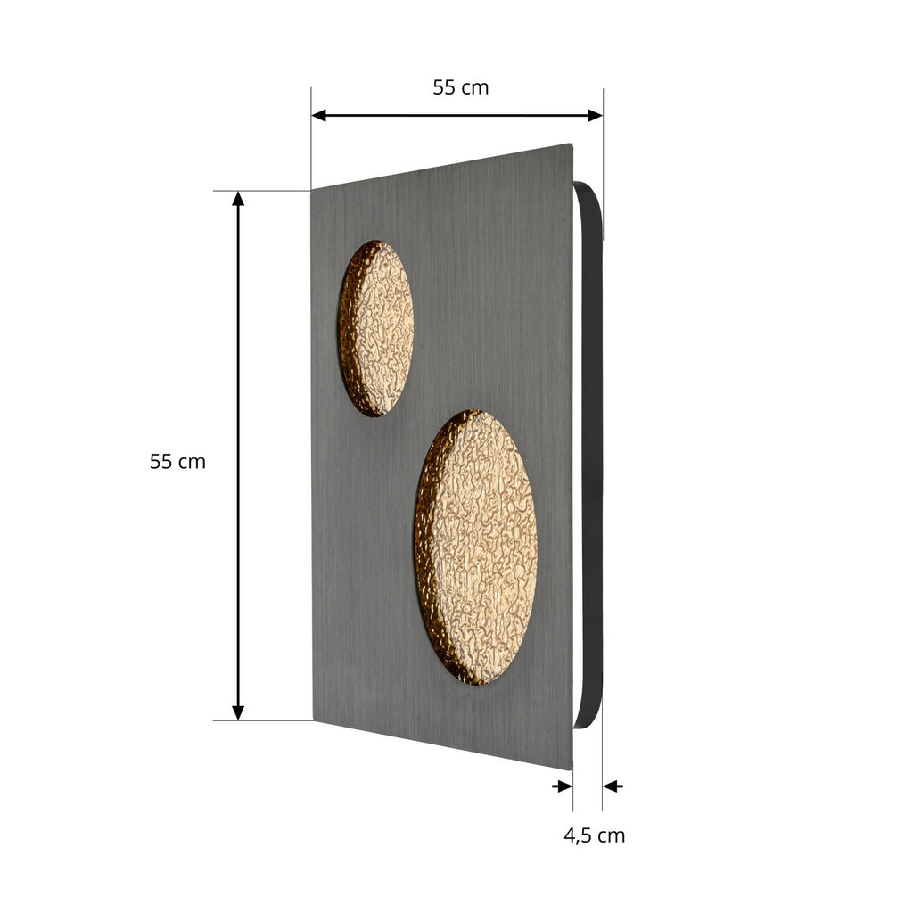 LED vegglampe Delin grå/gull dimbar detalj av materiale
