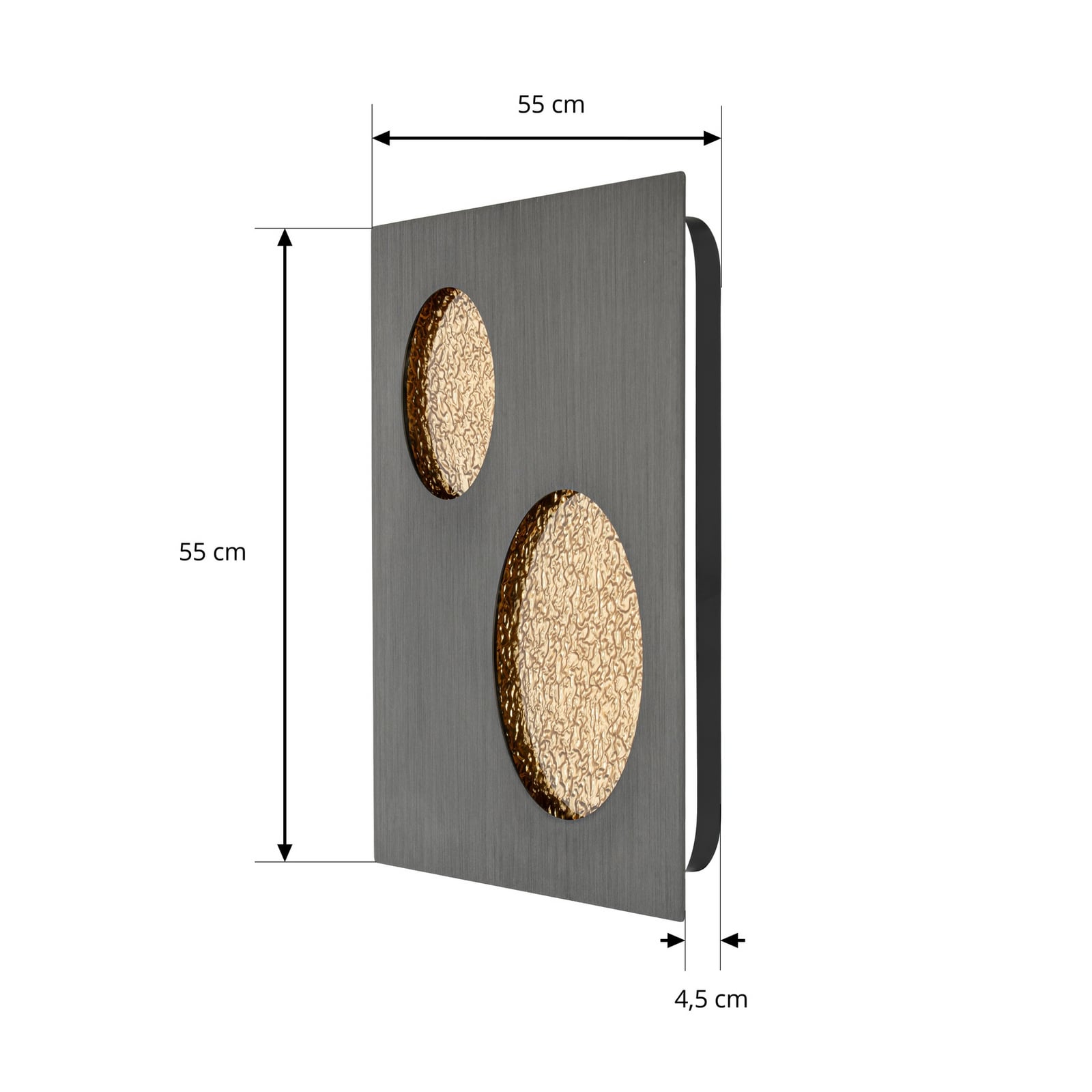 LED vegglampe Delin grå/gull dimbar detalj av materiale