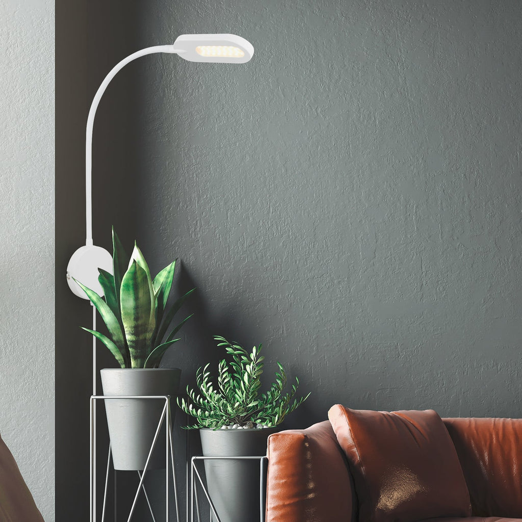 LED vegglampe dimbar hvit metall 6W med bryter - Briloner bakside