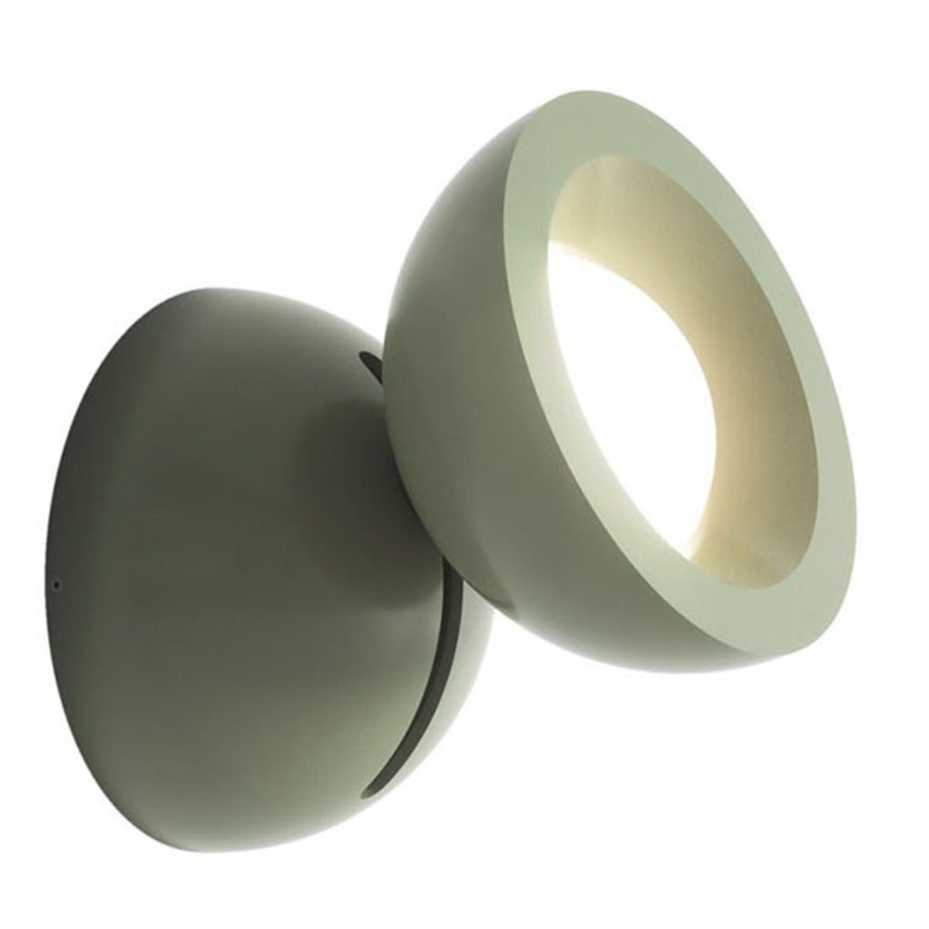 LED vegglampe DoDot dimbar grønn aluminium detalj
