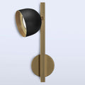 LED vegglampe Dome svart/gull svingbar 35 cm 8W forfra