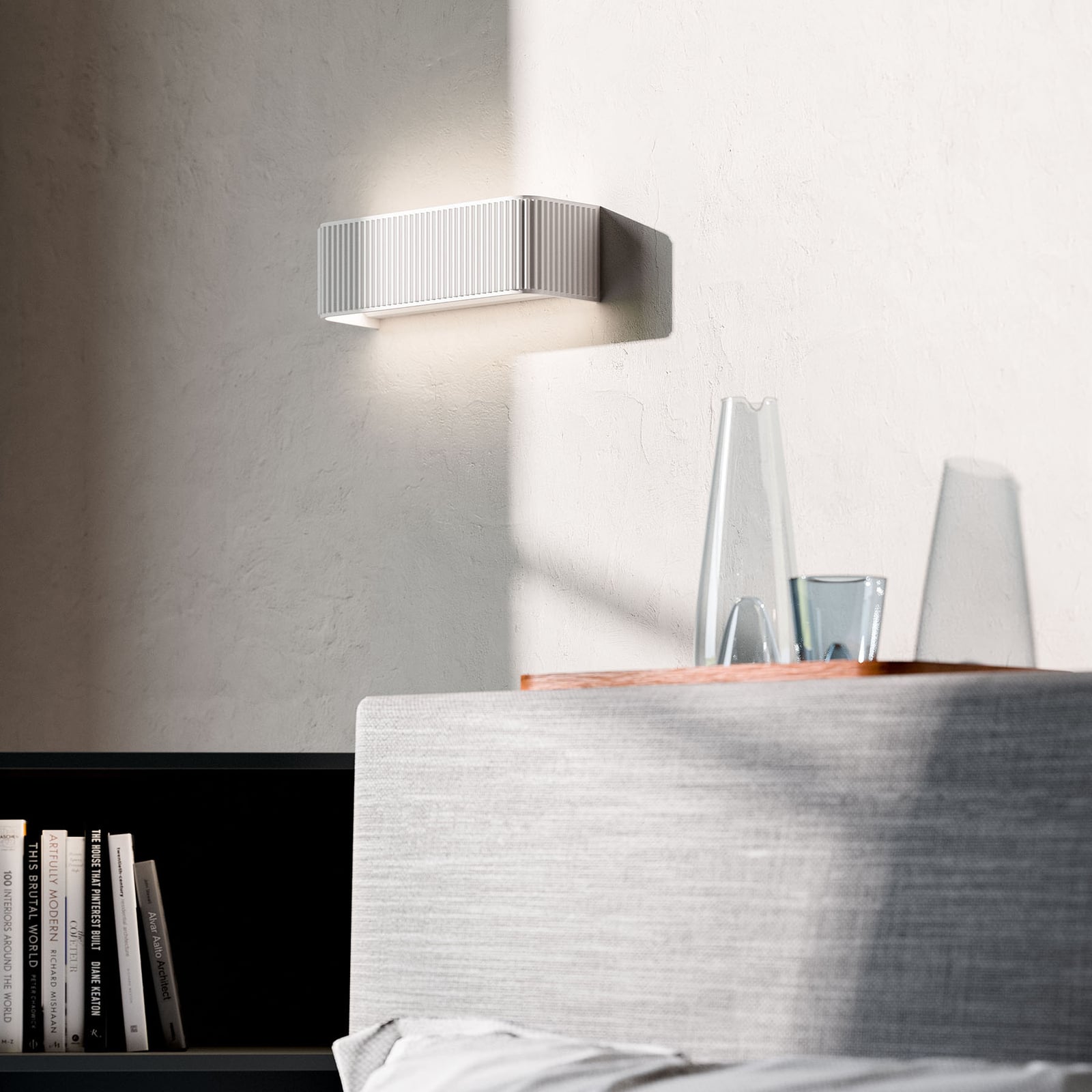 LED vegglampe Dresscode W2 bakside i hvit aluminium