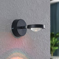 LED vegglampe Edonita svart med RGB effektlys forfra