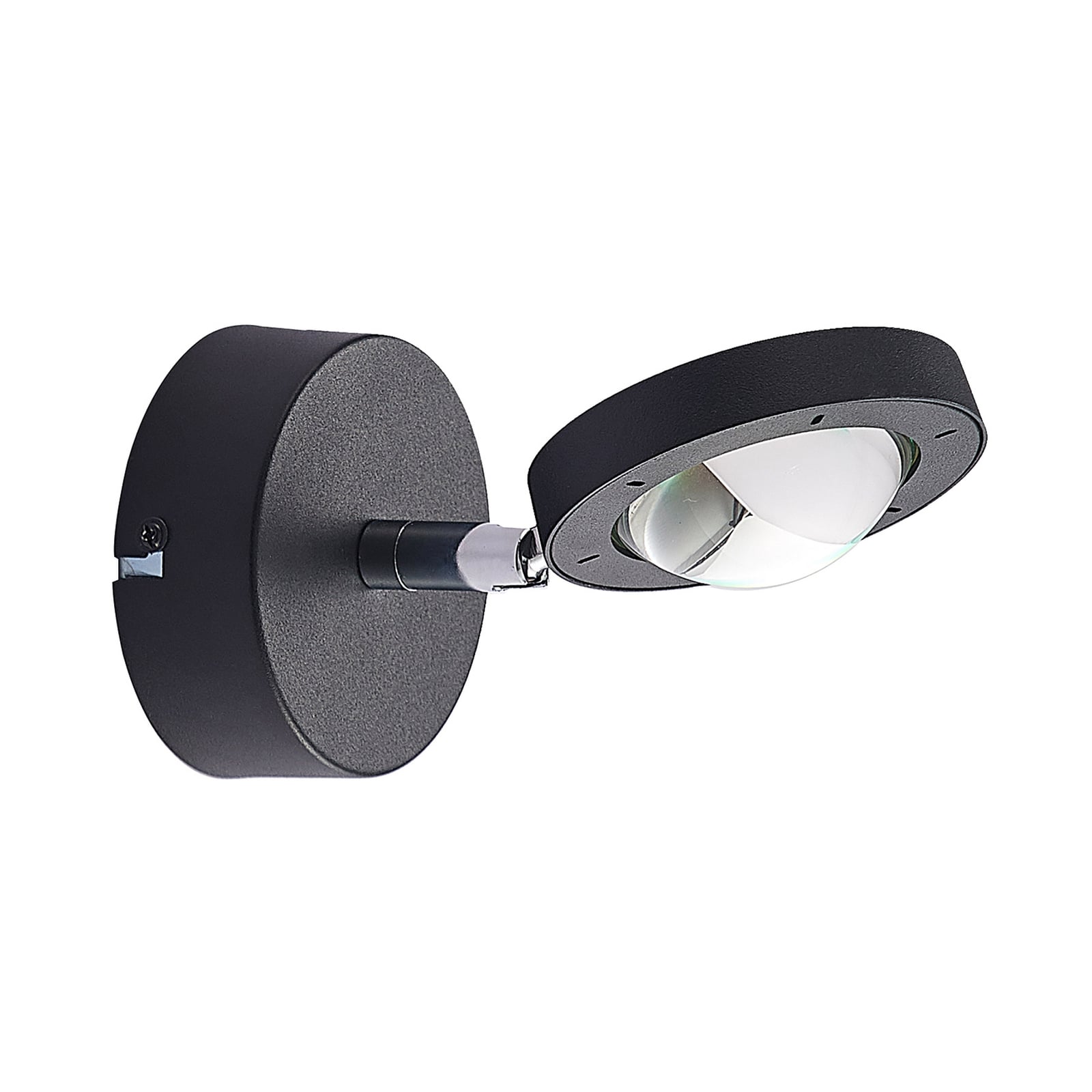 LED vegglampe Edonita svart med RGB effektlys glasslinse