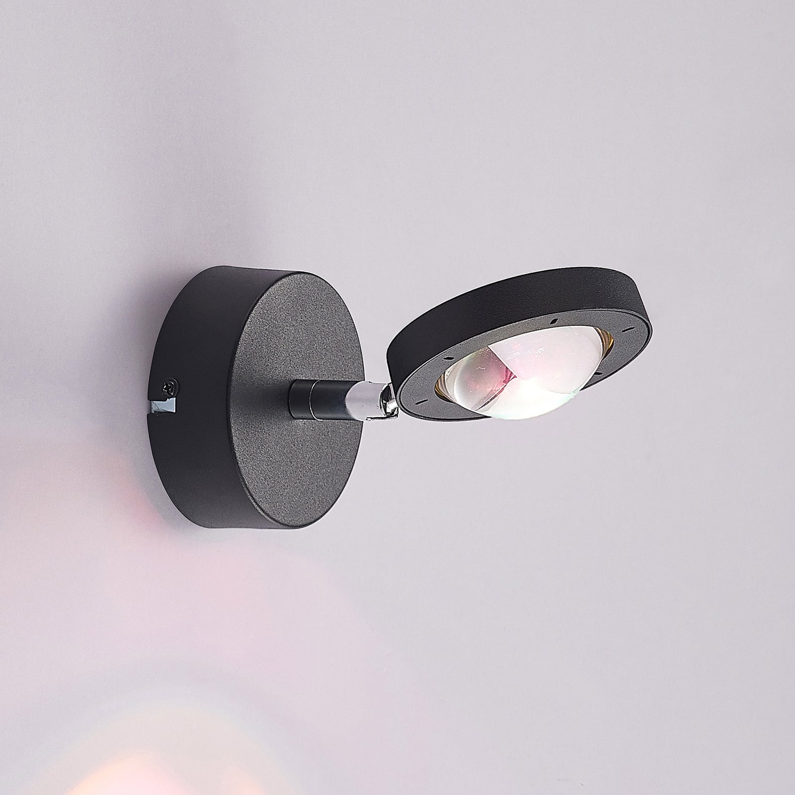 LED vegglampe Edonita svart med RGB effektlys fargeeffekt