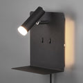 LED vegglampe Element med hylle svart matt 16 cm forfra