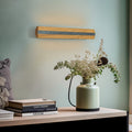 LED vegglampe Elis eik/svart opp og ned dimbar 48 cm forfra