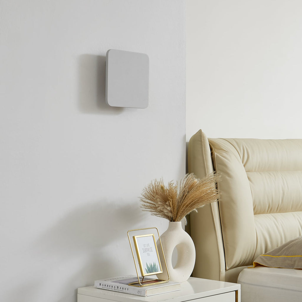 LED vegglampe Elrik hvit metall 22x22 cm bakside