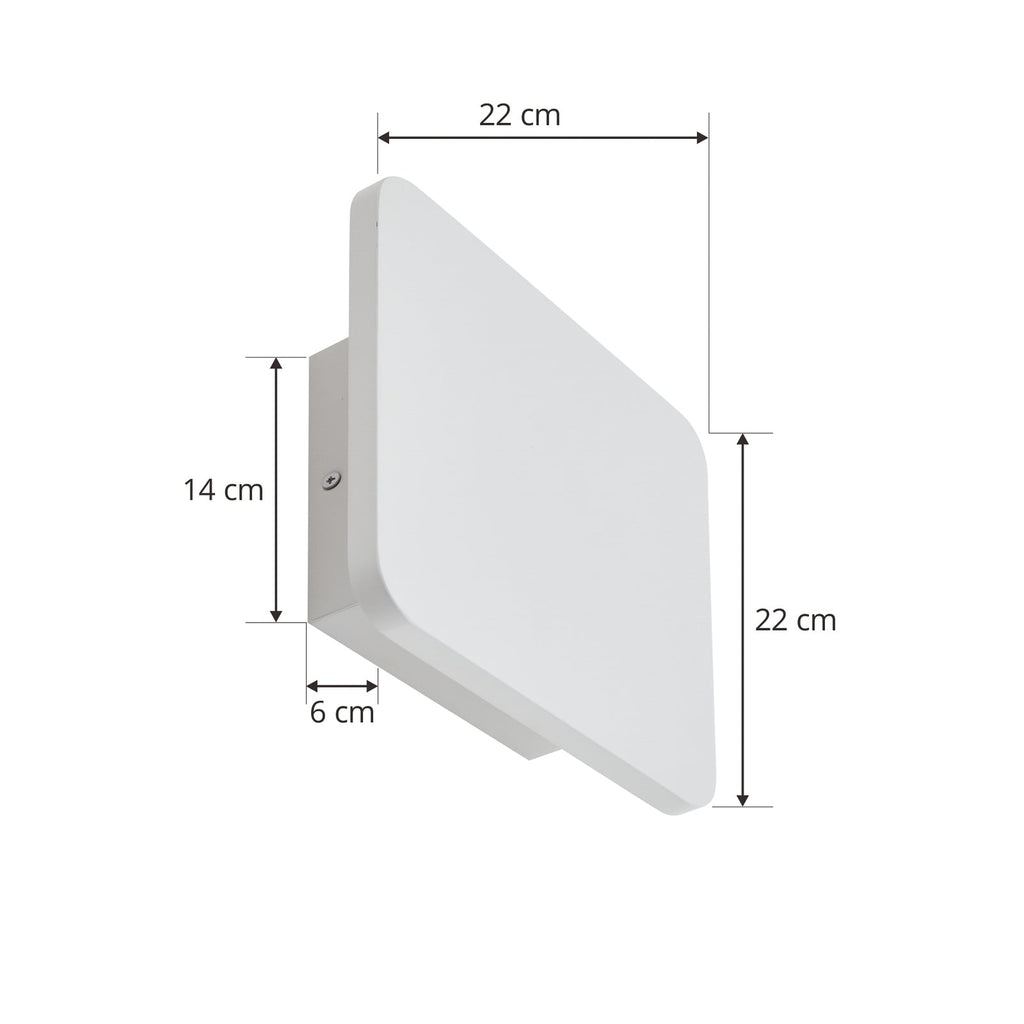 LED vegglampe Elrik hvit metall 22x22 cm nærbilde