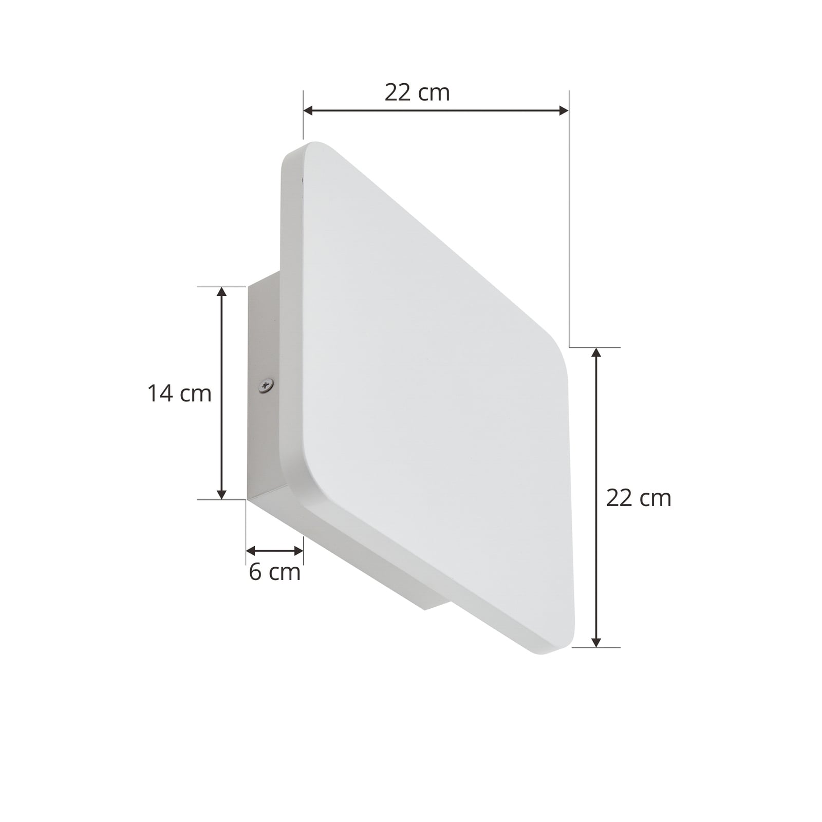 LED vegglampe Elrik hvit metall 22x22 cm nærbilde