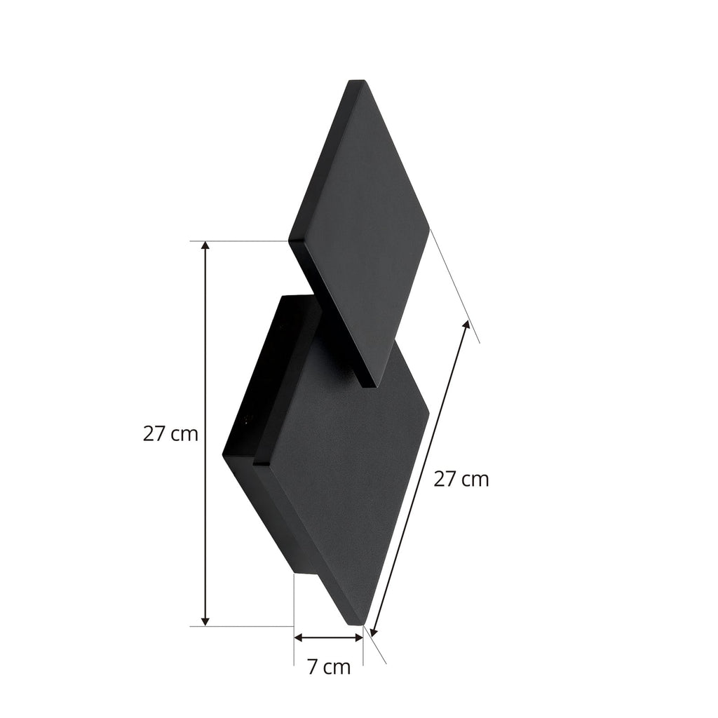 LED vegglampe Elrik svart metall 27 cm montert på vegg