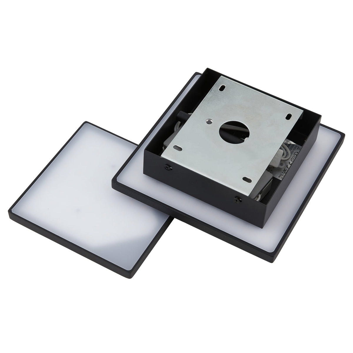 LED vegglampe Elrik svart metall 27 cm sett fra skrått