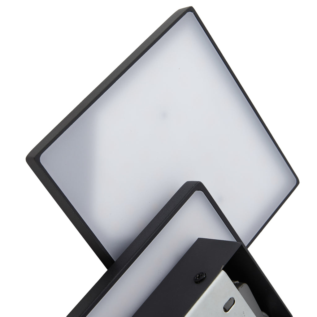 LED vegglampe Elrik svart metall 27 cm sideprofil