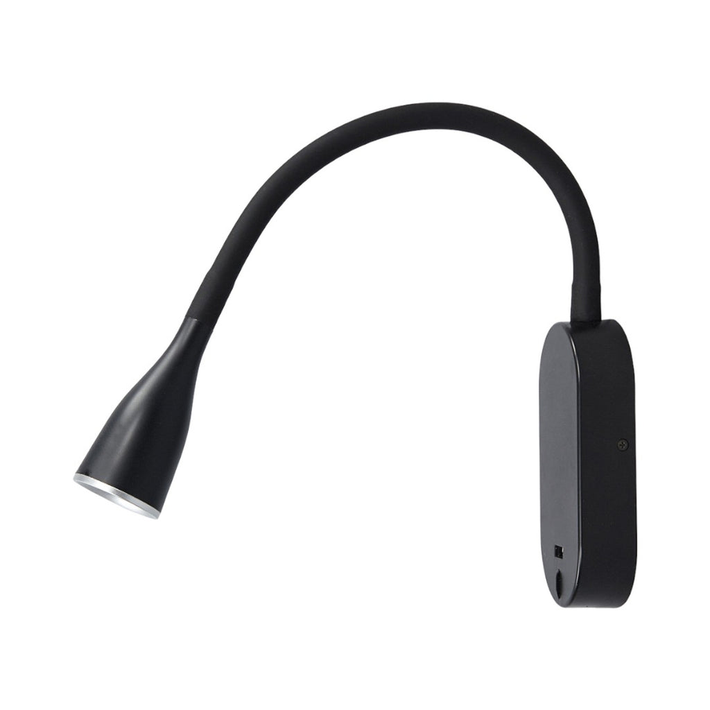 Montert LED vegglampe Enna svart med bryter og USB i rom
