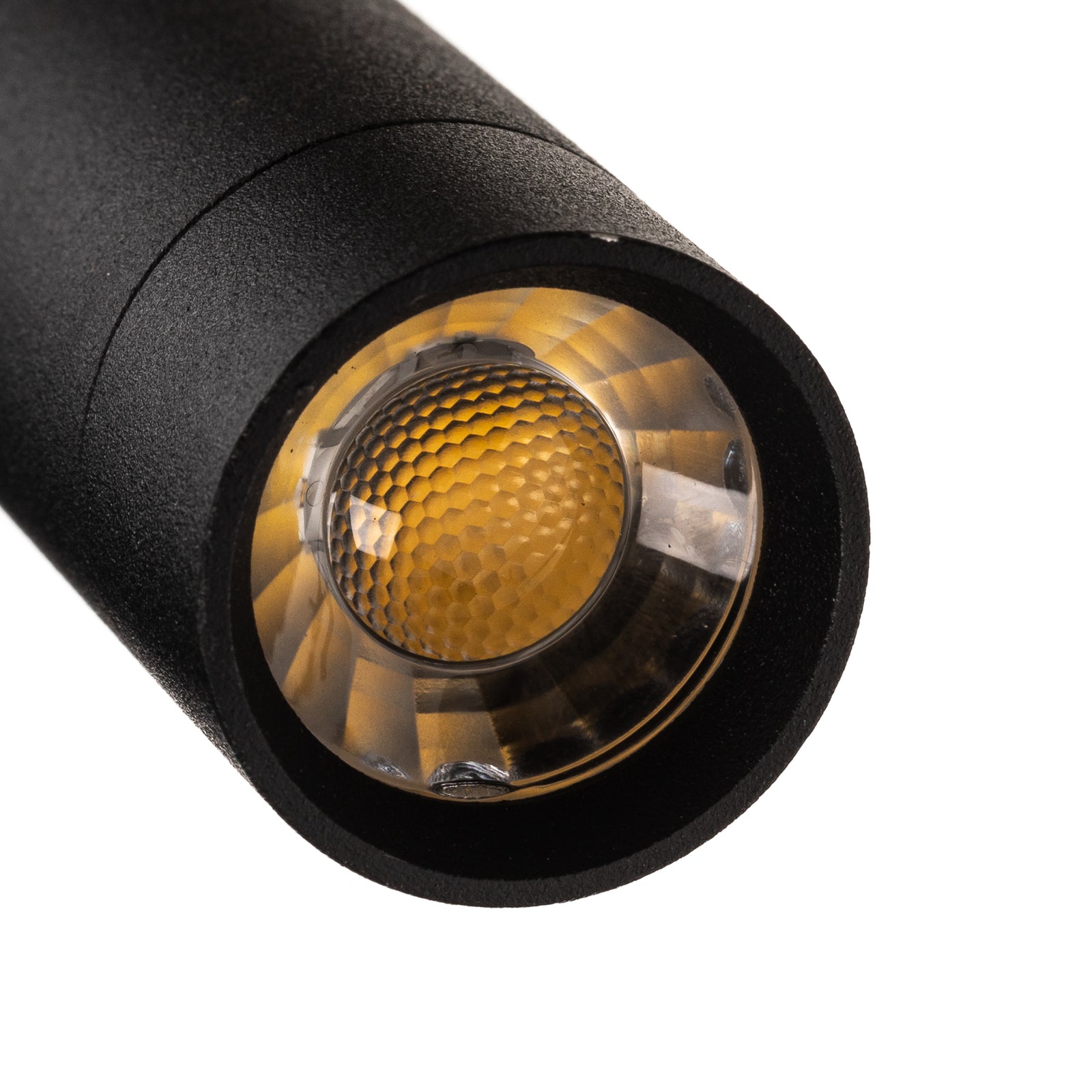 LED vegglampe Enzo kantet med bryter svart 4000K opplyst