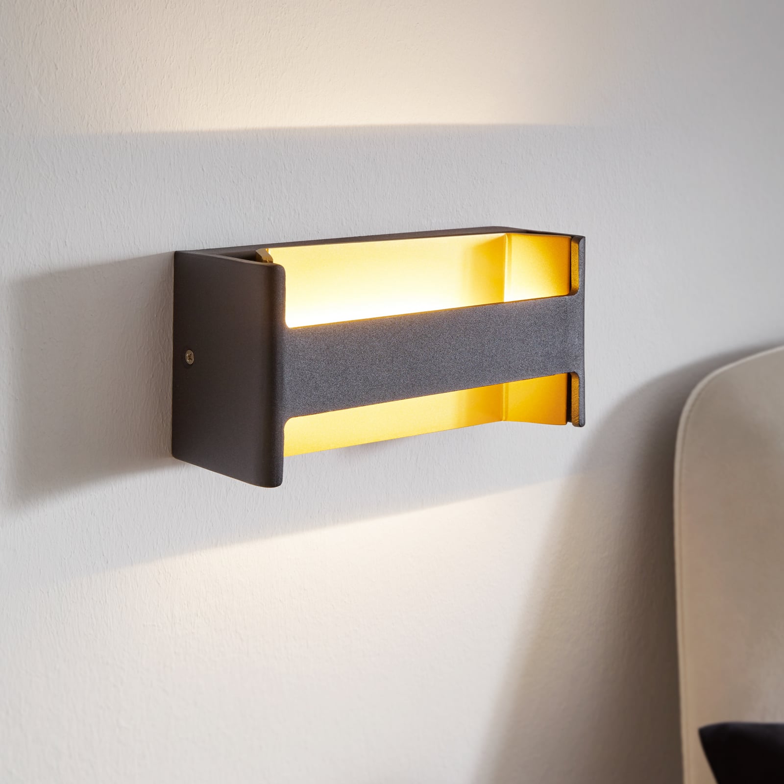 LED vegglampe Feloniche svart/gull frontbilde