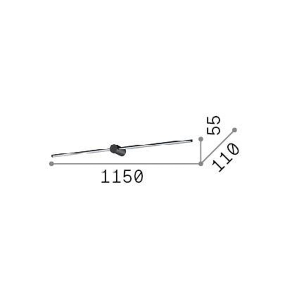 LED vegglampe Filo hvit metall 115 cm 16W varmhvit detalj