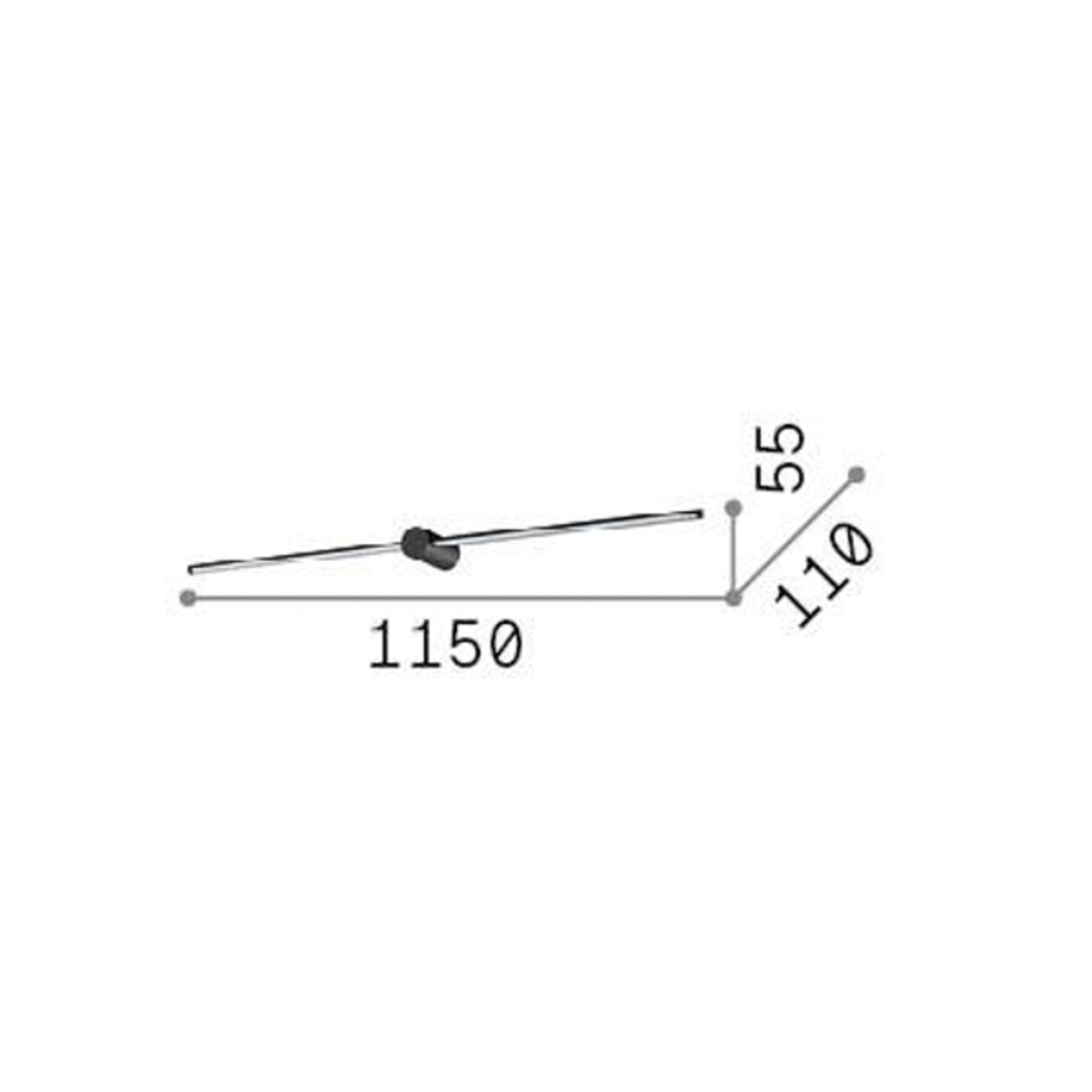 LED vegglampe Filo hvit metall 115 cm 16W varmhvit detalj