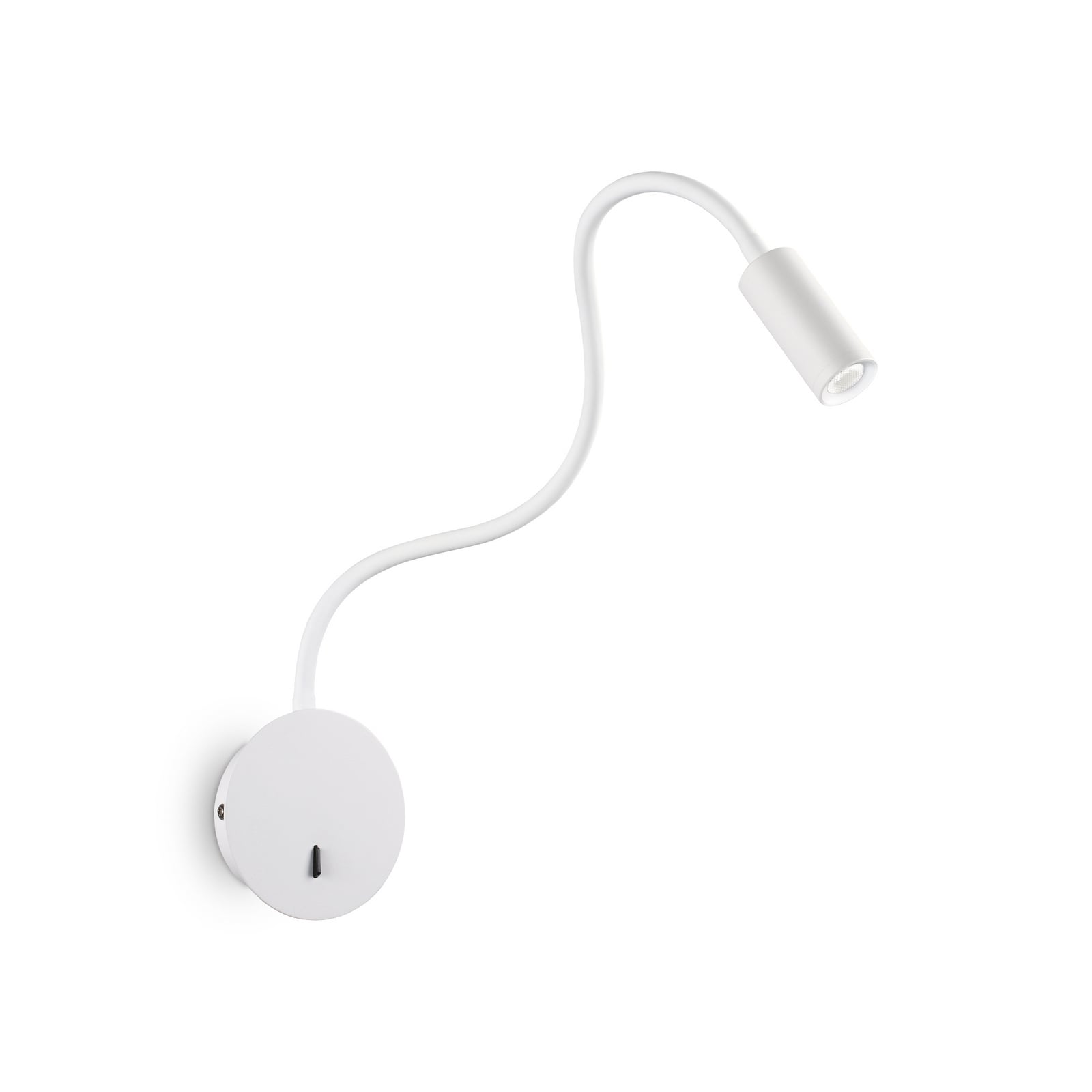 LED vegglampe Focus 2 hvit fleksarm 55 cm med bryter forfra