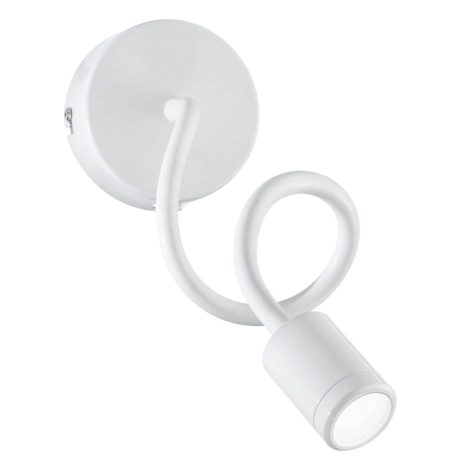 Detalj av fleksibel arm på LED vegglampe Focus hvit 3W med bryter