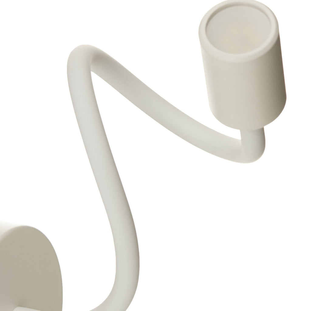 Montert LED vegglampe Focus fleksibel arm hvit 3W med bryter i lesekrok